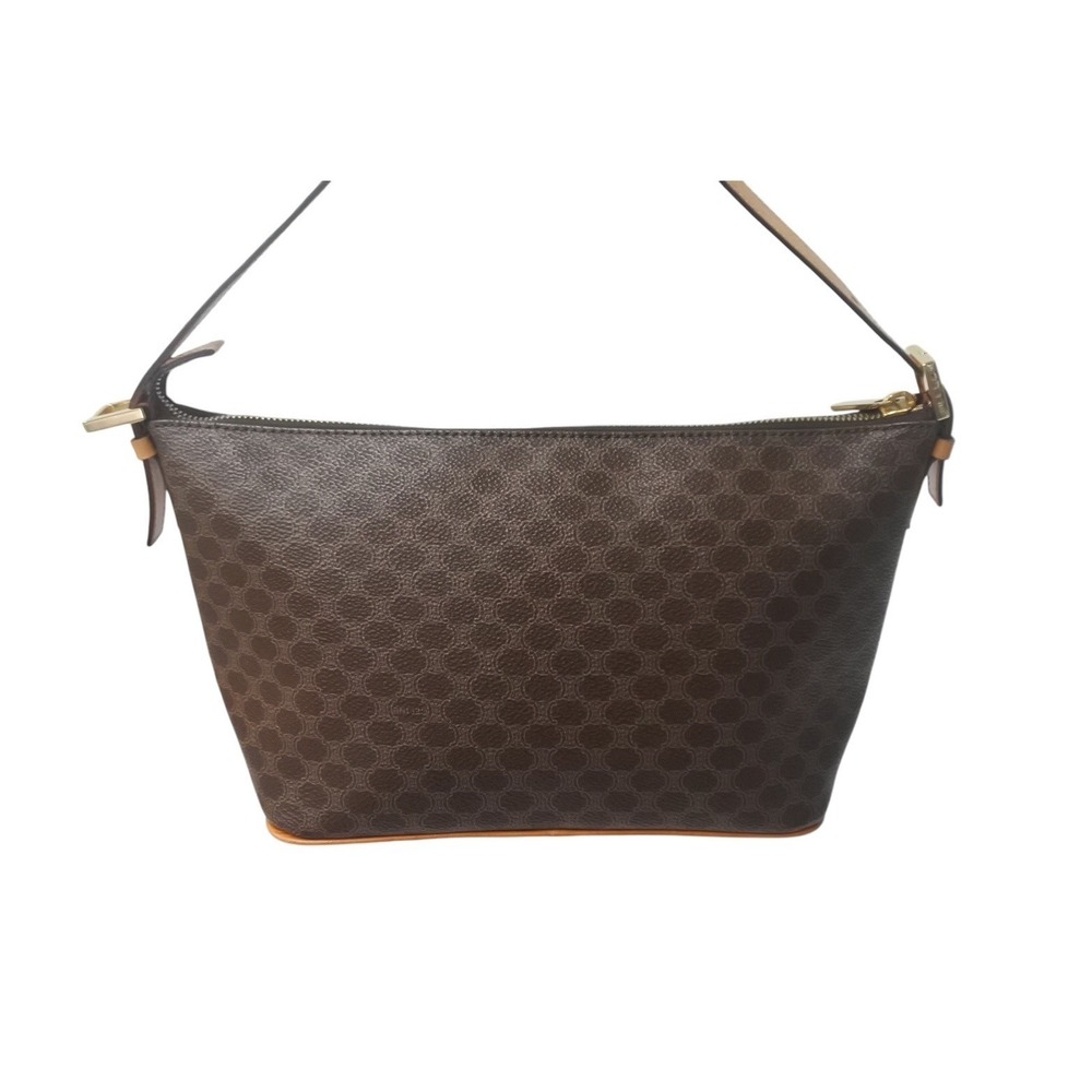 CELINE Macadam One Shoulder Hobo Bag CE Natural Leather Brown - Picture 2 of 9